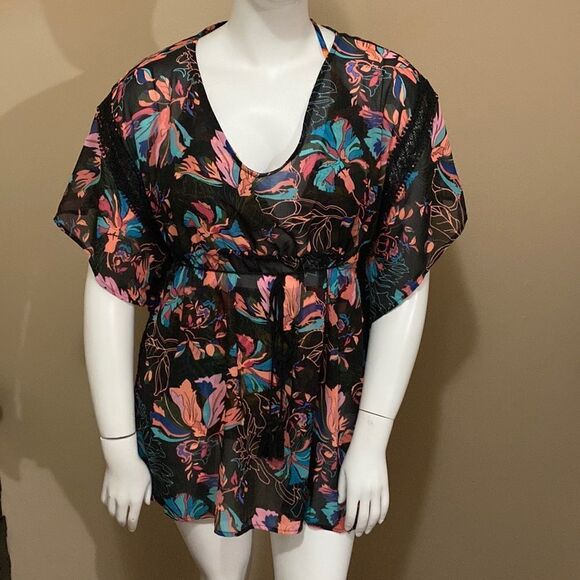 NWT Time and Tru Floral Swimsuit Cover Up - Size Large - Picture 4 of 15